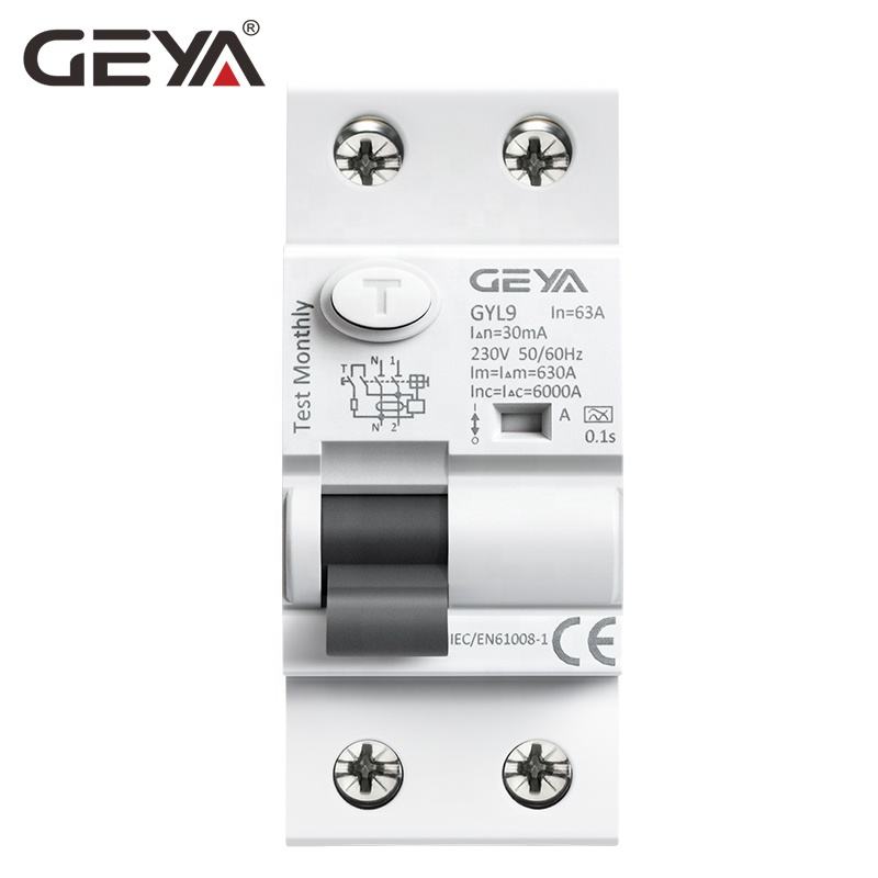 GEYA GYL9 0.03A ELCB Earth Leakage Circuit Breaker 10mA RCD Single Phase 16amp ELCB