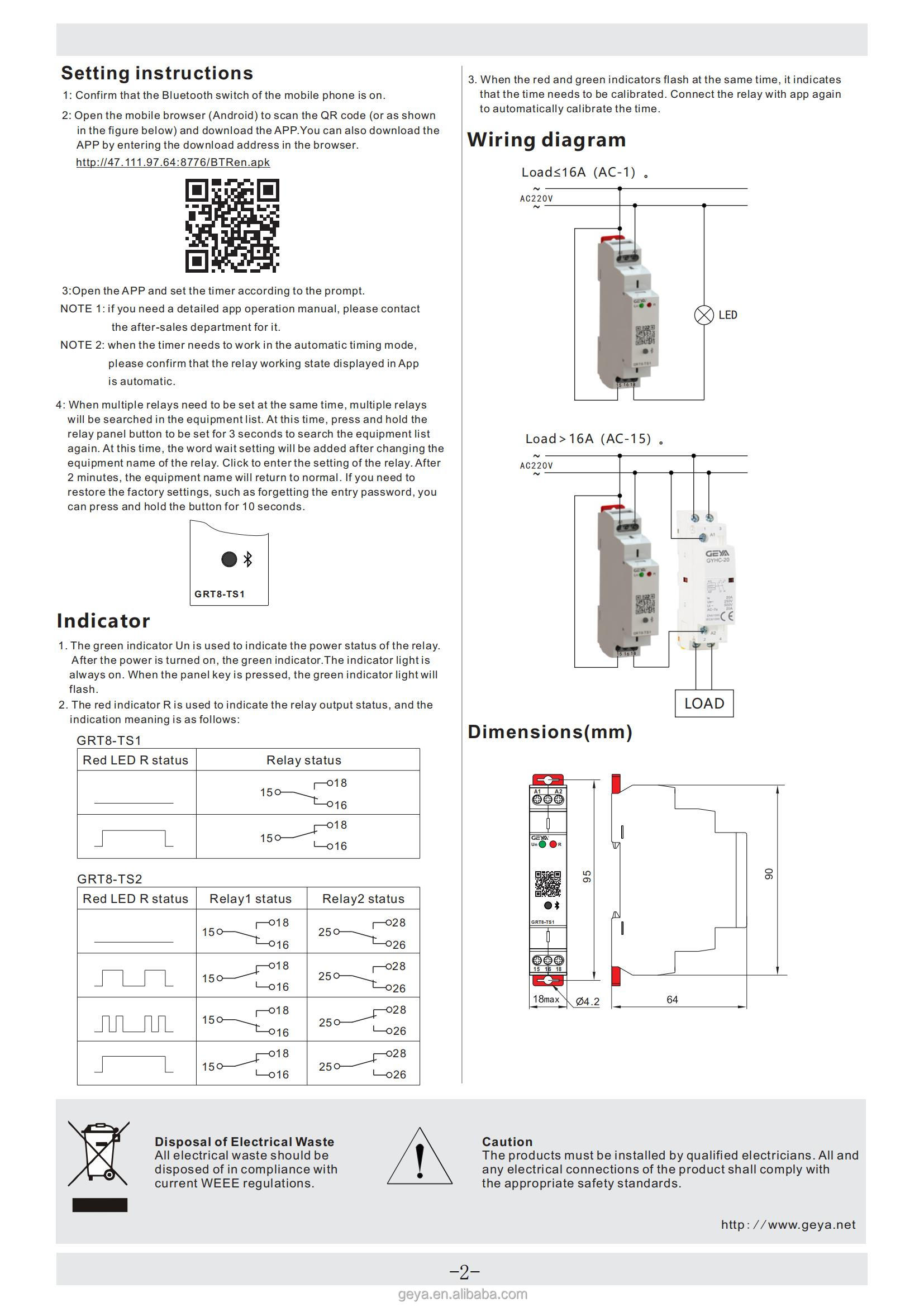 GEYA GRT8-TS2-240 AC DC 24V 240V 2SPDT Automatic and Manual Time Control Relay Staircase Switch for Turn on and off Loads