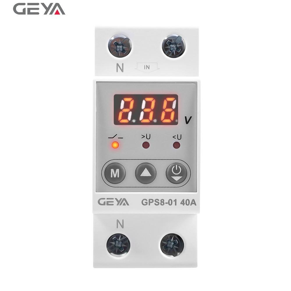 GEYA Factory Price for GPS8-01 63A 220VAC Over Under Voltage Protection Device Adjustable Digital Voltage Protector