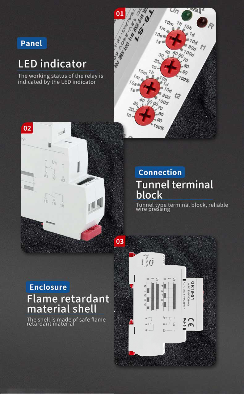 GEYA Electric Factory Shop GRT8-S1 A230 Adjustable Protective Time Relay Cycler 12v 24v 48 Volt DC Relay Price