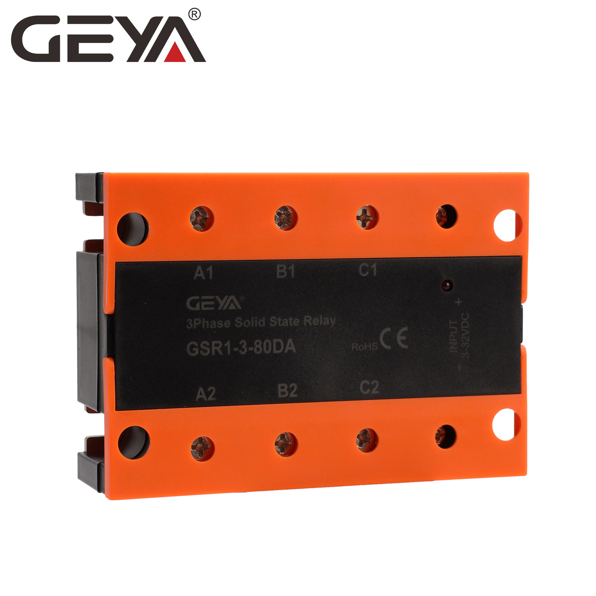 GEYA GSR1-3-60DA Smart 60A Solid State Relay Single Phase SSR Switching DC to AC Heat Sink
