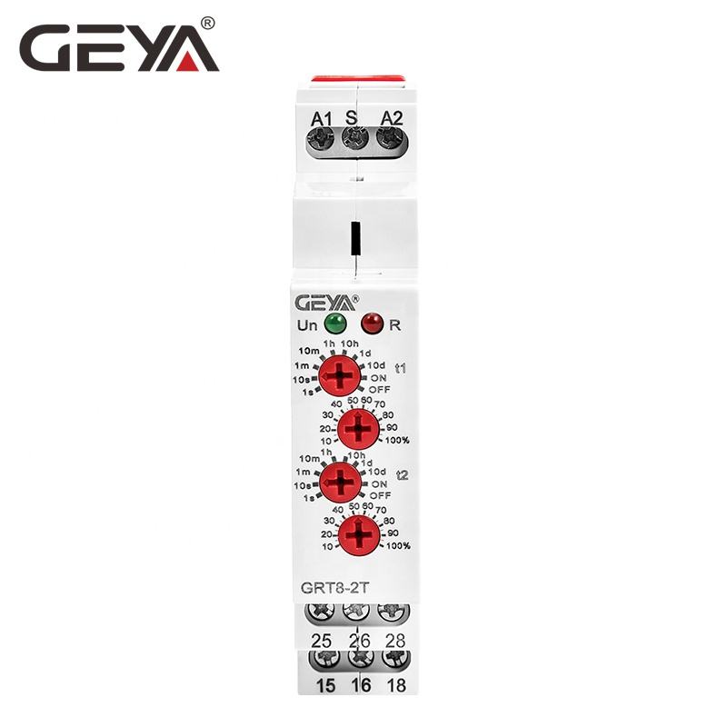 GEYA TOP 10 Relay Factory Online Shopping GRT8-2T Double Delay Time Relay AC230V 2 Delay on Electronic Relay OEM/ODM