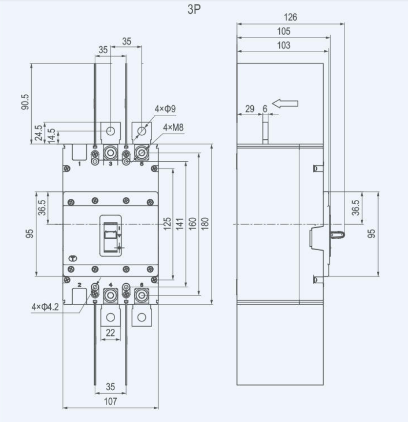 GEYA GRM3DC-250HU-3P 63A-250A DC1500V High Quality Low Voltage Three Pole Molded Case Circuit Breaker MCCB/DC Circuit Breaker