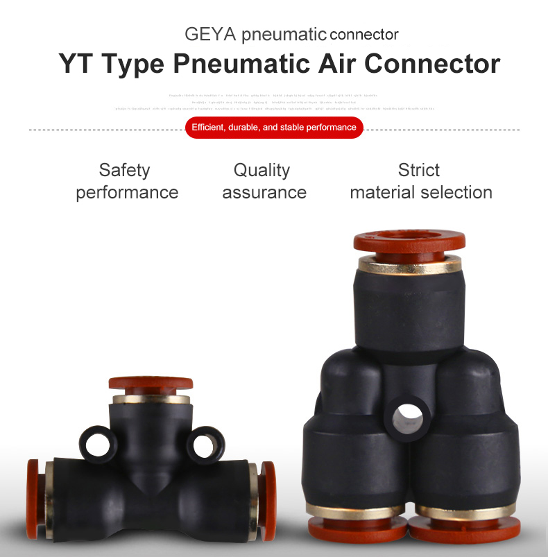 GEYA Y Type Pneumatic Rapid air Connector Fitting Tee Female Thread Connector 3 Way Air Coupler Quick Connector