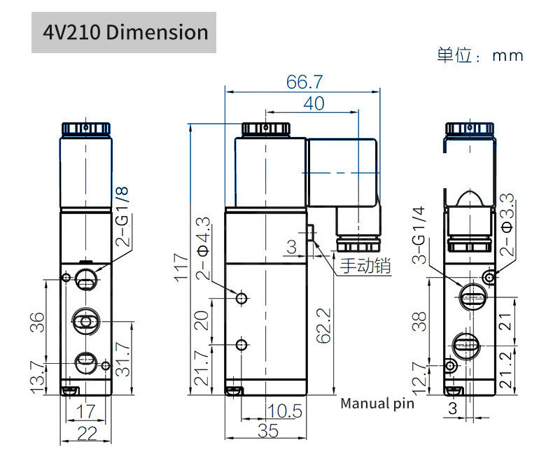GEYA Pneumatic Solenoid Control Valve 5 Way parker Pneumatic Electric air Solenoid Valve 4v210