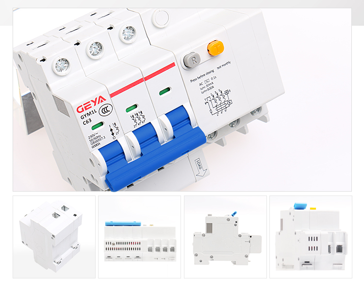 GEYA 1P+N 32A 4.5KA 6KA RCBO Residual Current Circuit Breaker With Over-current Protection MCB RCCB RCBO