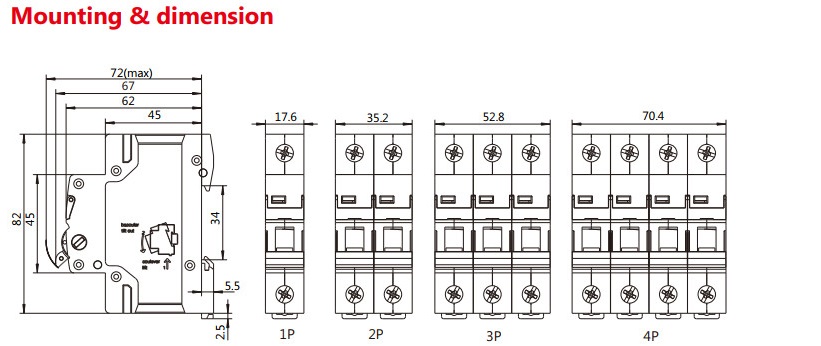 GEYA GYH8 CE CB 230V/400V 32A 40A 50A 63A 1P 2P 3P 4P  Isolating air Isolator Main Switch Cheap air Main Switch
