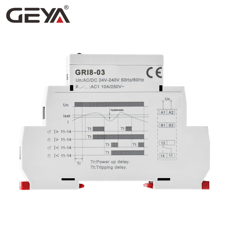 GEYA GRI8-02 0.5A 0.05 0.5A Low Stock  Current Monitoring Relay