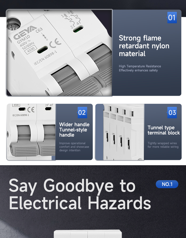 GEYA GYM10T-6kA-2P 60A 2 Pole Mini Circuit Breaker 63 a Ac Mcb Zhejiang Mccb 16a40a 63a 100a 63 Amp Miniature Circuit Breaker