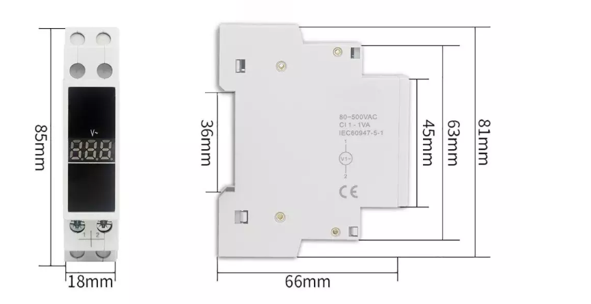 GEYA NA-1P 1-100A 220-380V AC Single Phase Ammeter Voltage Protector