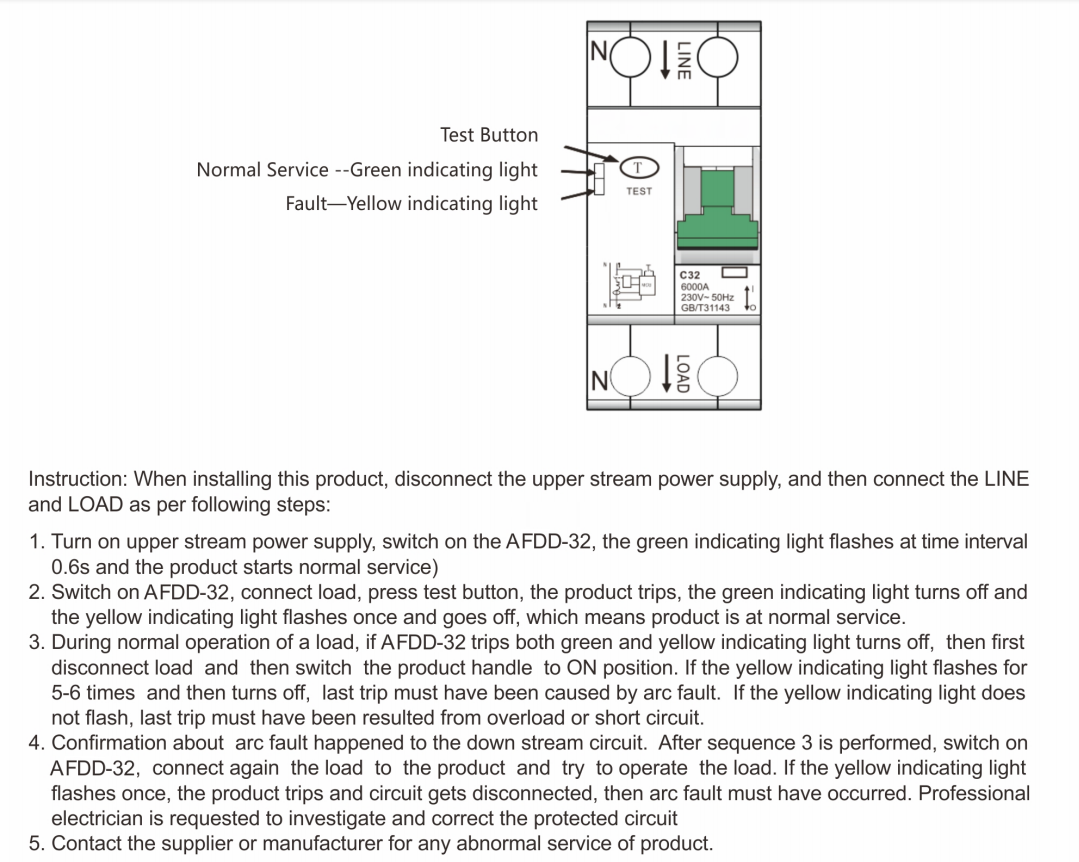 GEYA AFDD-32 Arc Fault Circuit Interrupter AFDD AFCI Breaker Protector