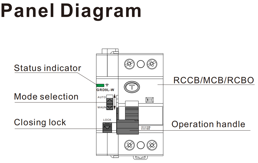 GEYA MCB/RCCB/RCBO Controlled by WiFi Instruction Manual Auto Recloser Mcb Circuit Breaker 2P 40A 30mA/100mA