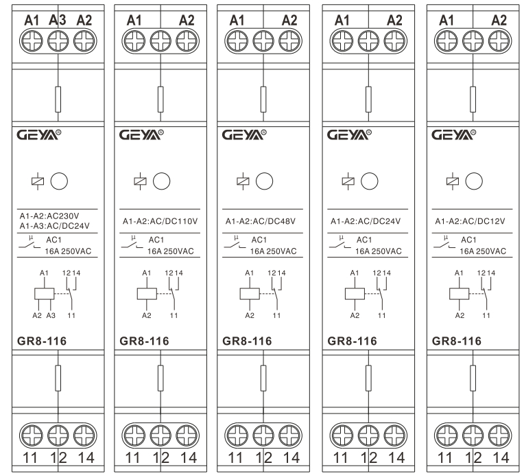 GEYA GR8-116 AC/DC48V 1 SPDT 16A Fast Dispatch Intermediate Relay