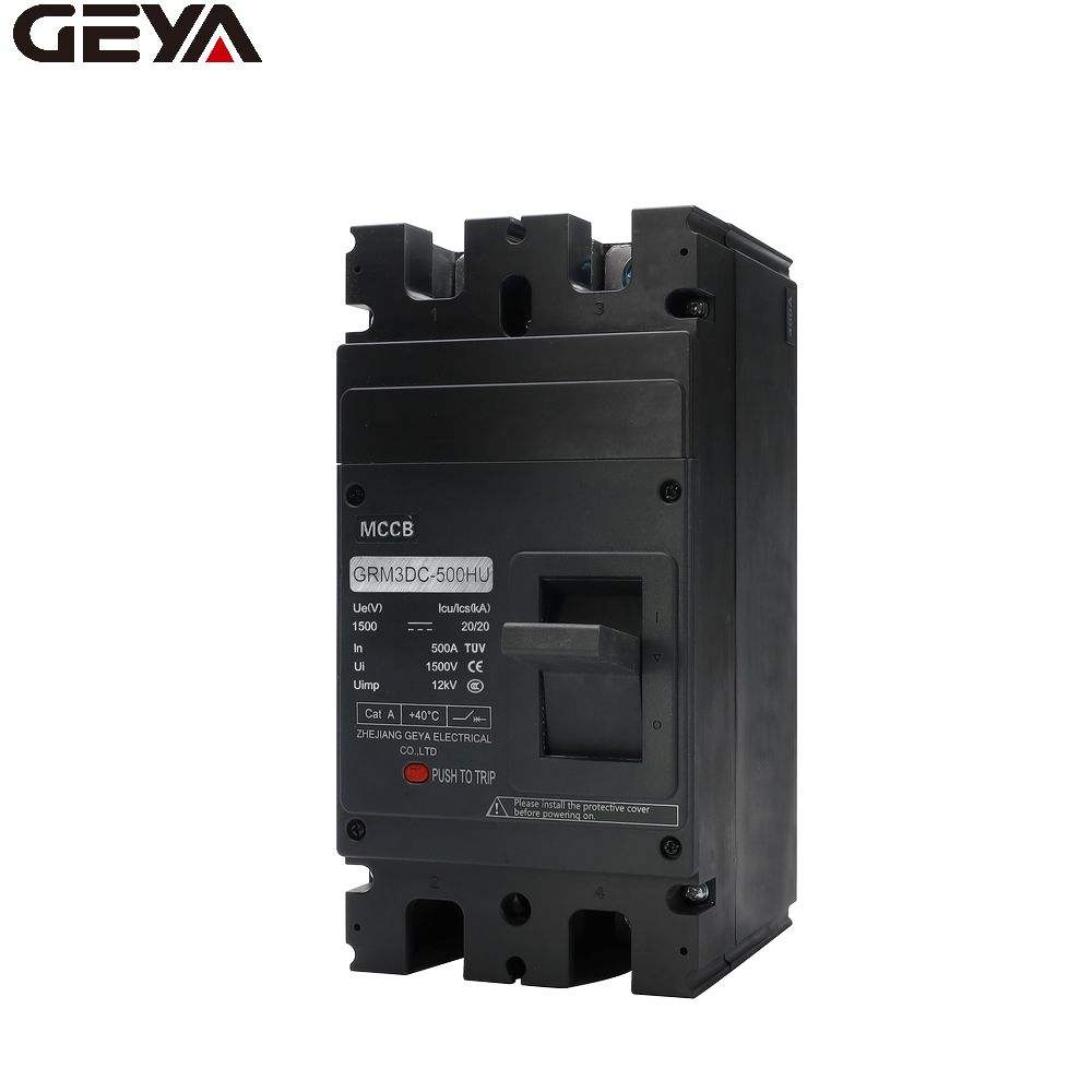 GEYA GRM3DC-500HU-2P 450A-500A DC1500V High Quality MCCB DC Molded Case Circuit Breaker Solar Photovoltaic MCCB 2p 100a Dc Mccb