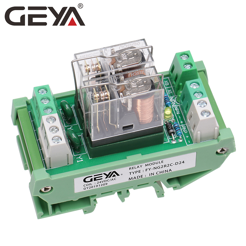 GEYA FY-NG2R-4C PLC Din Rail 4 Channel Relay Module 1NO 1NC Relay 5V SPDT Module 12V 24V Relay Board