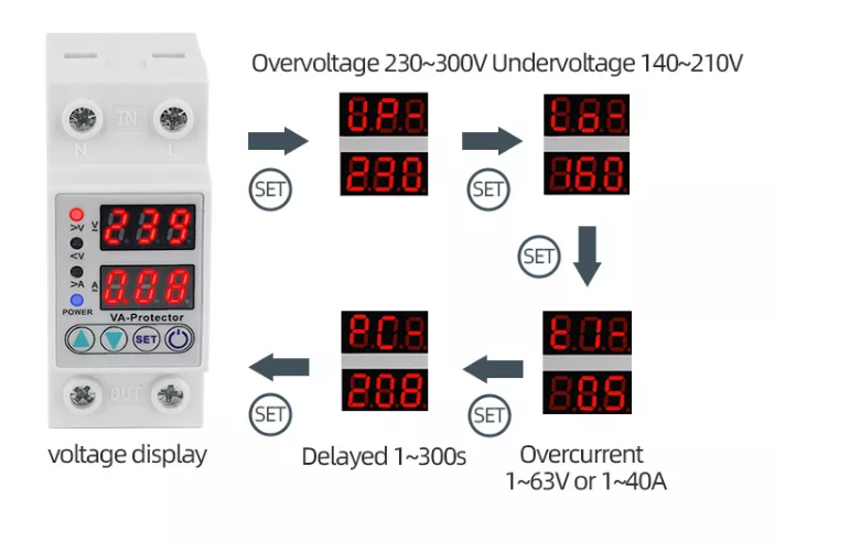 GYEA VANP-2P 63A 220V 63A Voltage - Current Protector