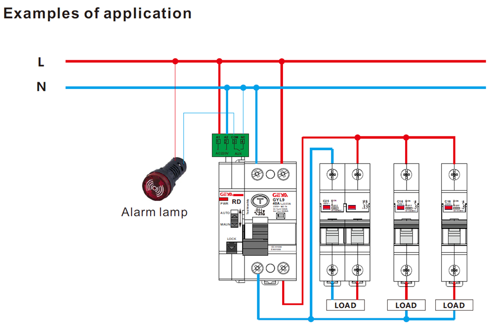 GEYA DIN Rail Mounting GRD9L-C/D/R+GYM9 3P Auto Reclosing Circuit Breaker Auto Reset Circuit Breaker 3P MCB Recloser