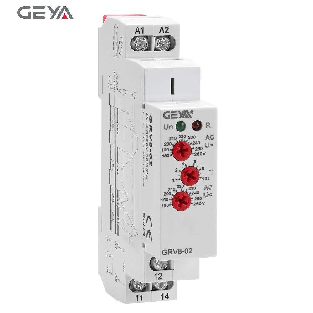 GEYA GRV8 Din Rail Automatic Voltage Regulator 220VAC Relay Control Voltage with CE CB ROHS Certificate Voltage Supervisor Relay