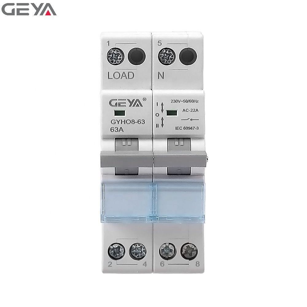 GEYA GYHO8-63 2P Modular Dual Power Manual Transfer Switch 63 Amp Changeover Switch Price Isolator Switch