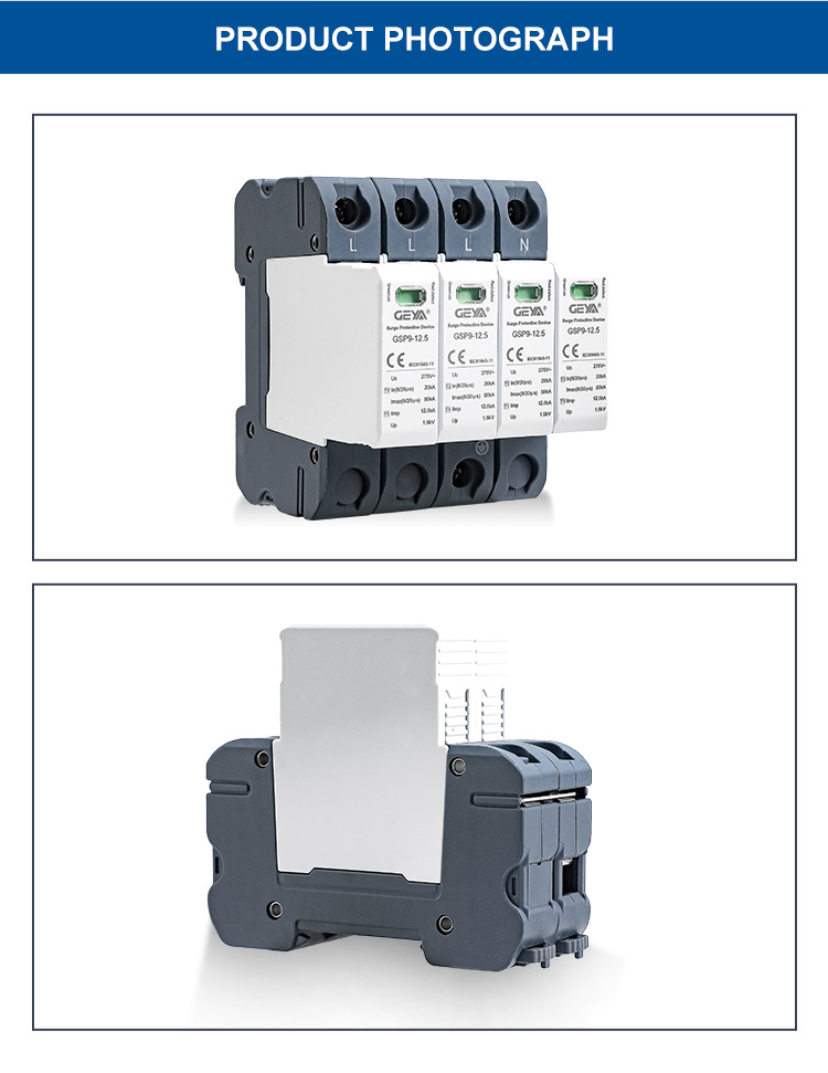 GEYA GSP9-12.5 1P+N 12.5KA SPD Surge Protective Device  5v Surge Protective Device