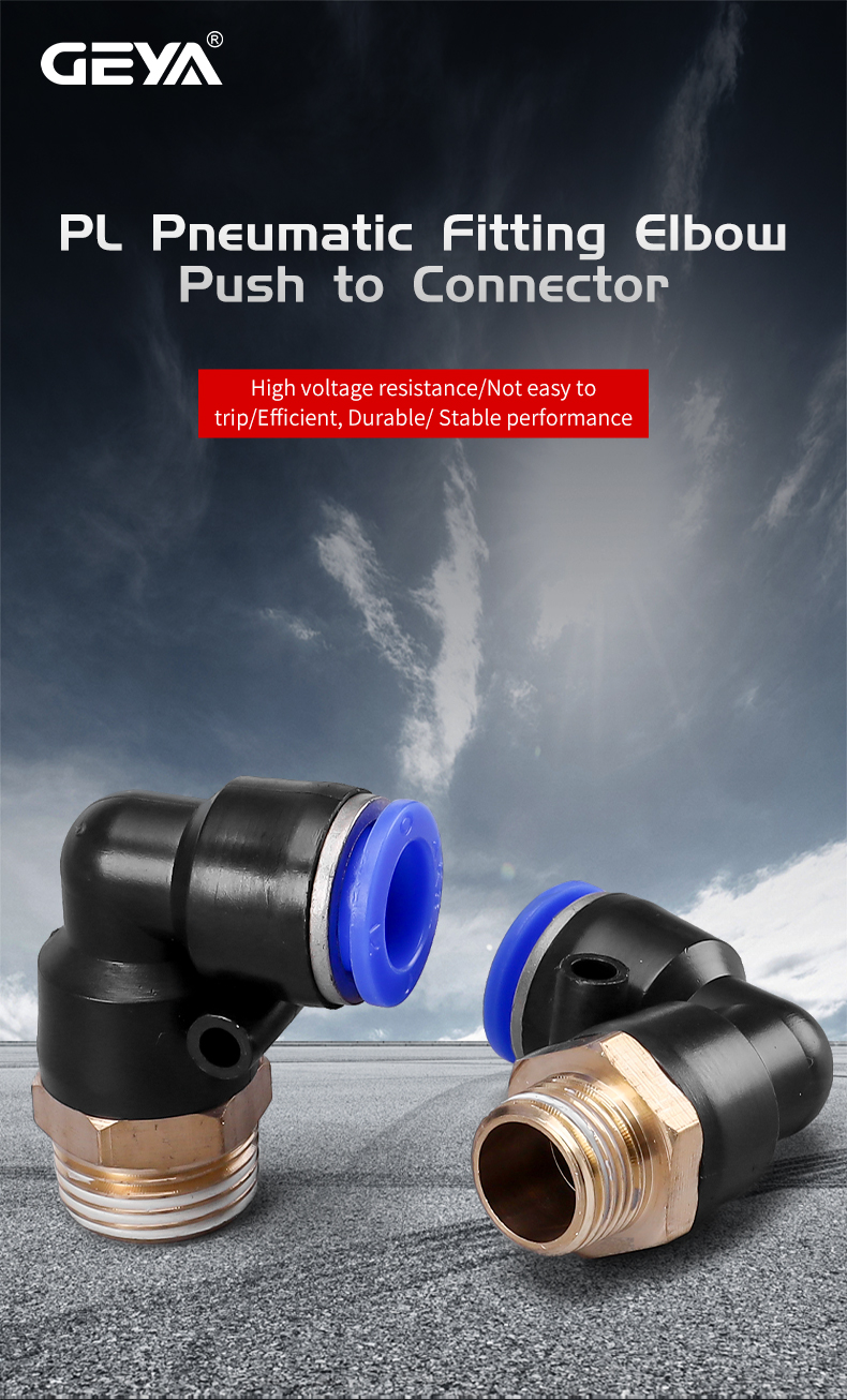 GEYA PL Pneumatic Fitting Elbow Fitting Push to Connector Air Hose Plastic Quick Connect Fitting