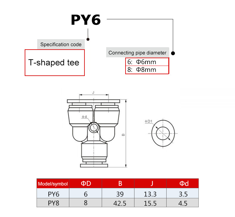 GEYA Y Type Pneumatic Rapid air Connector Fitting Tee Female Thread Connector 3 Way Air Coupler Quick Connector