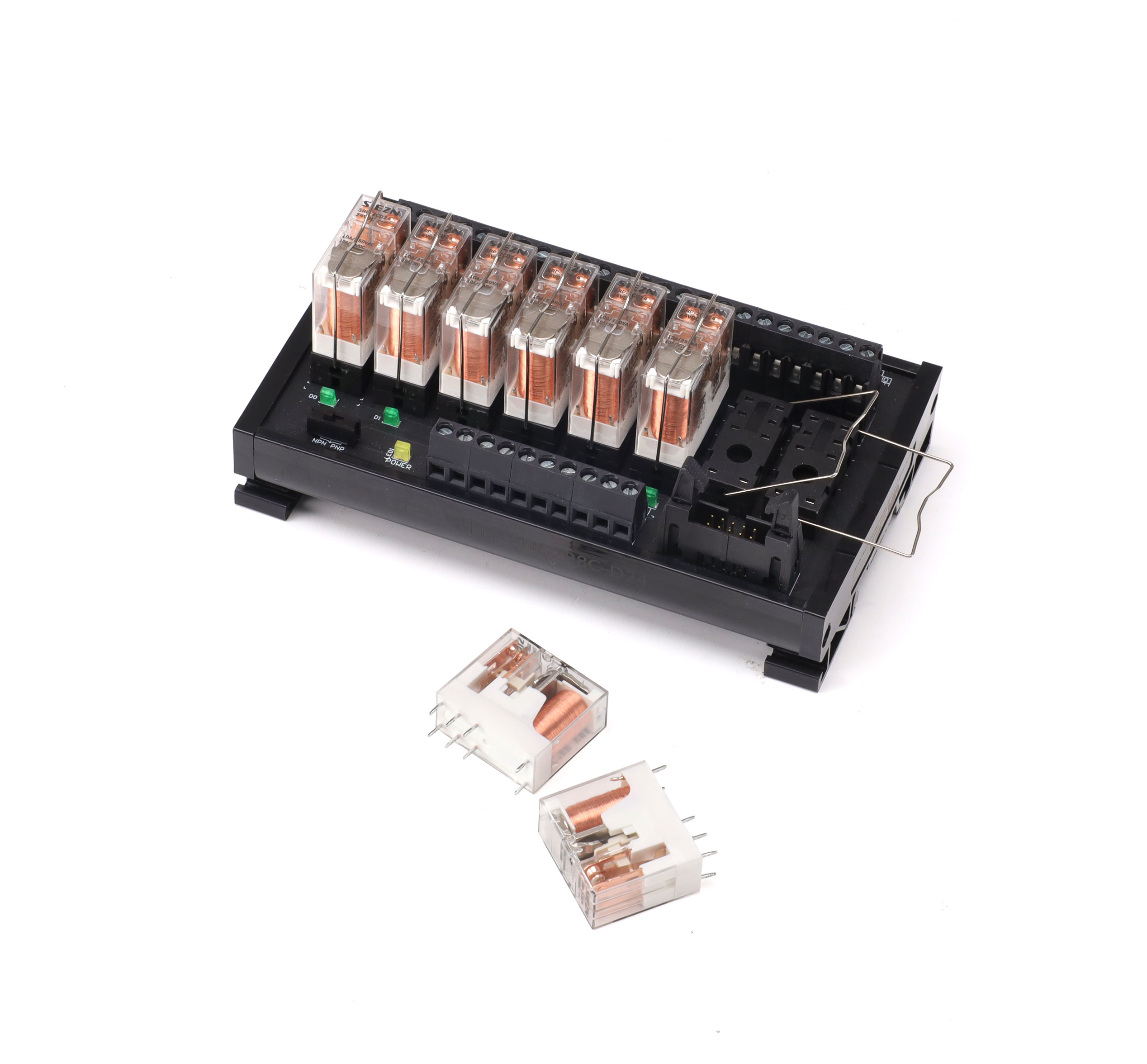 GEYA FY-2NG2R-6C 6 Channel Relay Board Electronic DPDT PLC 12V 24V AC DC Relay Board