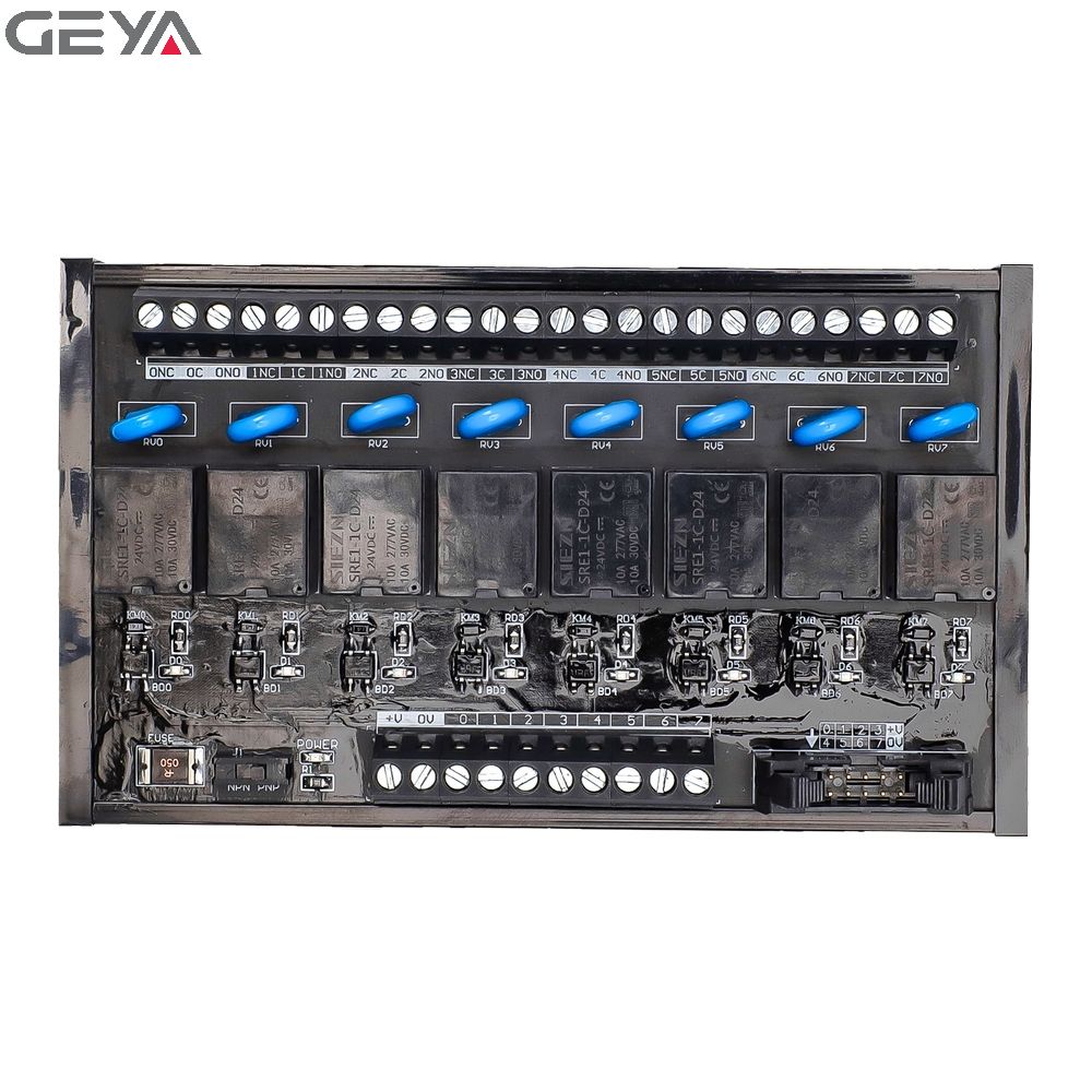 GEYA FY-T73-8C DIN Rail Panel Mount 8 Channel Interface Relay Module 5V 12V 24V AC DC 1NO1NC