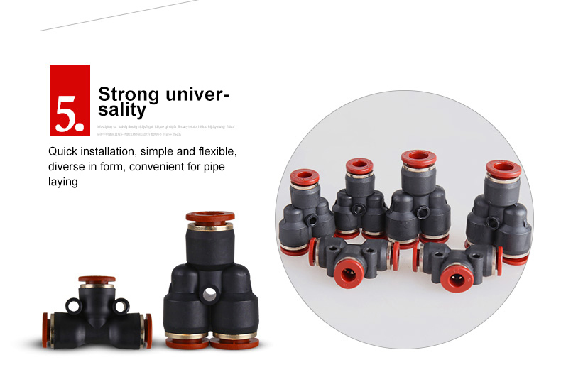 GEYA Y Type Pneumatic Rapid air Connector Fitting Tee Female Thread Connector 3 Way Air Coupler Quick Connector