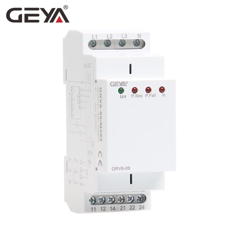 GEYA GRV8-09 Phase Sequence Relay Phase Failure Relay 8A 2SPDT 36mm Width Phase Monitoring Device 36mm Width