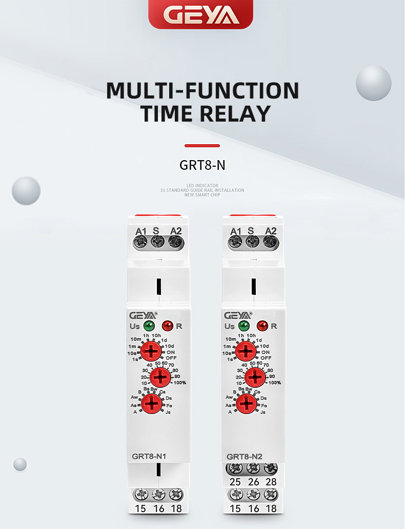 GEYA  Ac2two Piece1sets40v Relay Delay Ac Timer 30a Extended Multifunction Time Relay Relais 230v AUTO Miniature AC/DC12V~240V