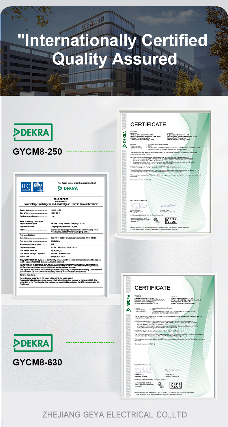 GEYA GYCM8-125S/4300 10A-125A Electronic 3poles Electrical Circuit Breaker Mccb 3p High Breaking Capacity Magnetic
