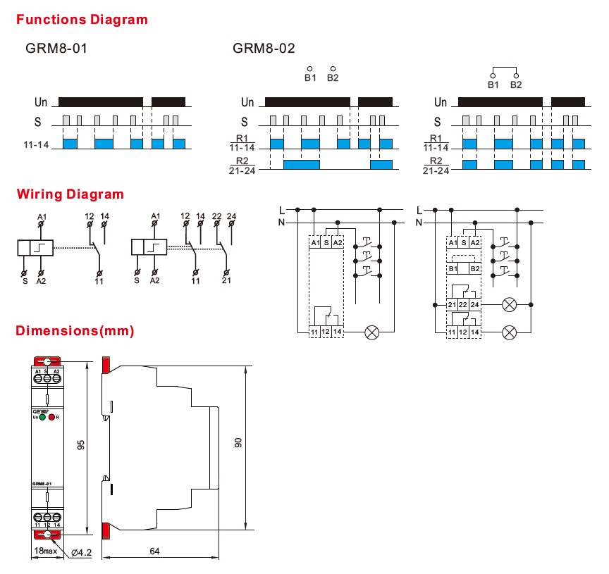GEYA GRM8 12 Volt DC Latching Relays Relay 220V Din Rail Latching Switch Factory 12v Impulse Relay