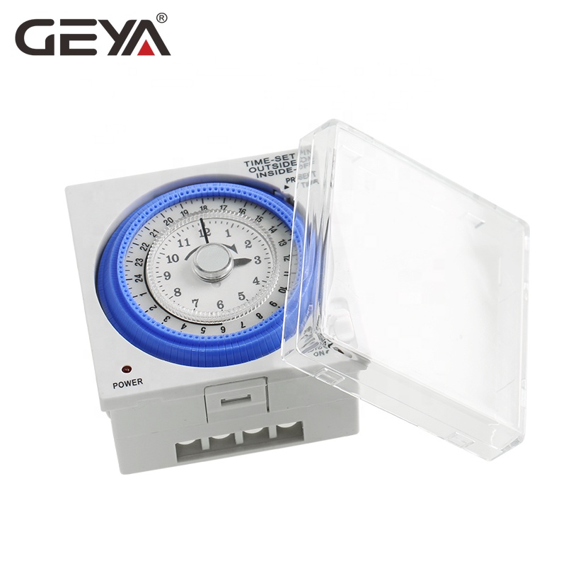 GEYA TB37 Mechanical Din Switch Timer 110V or 220V 15 Minute Adjustable Timer Manual or Automatic Control