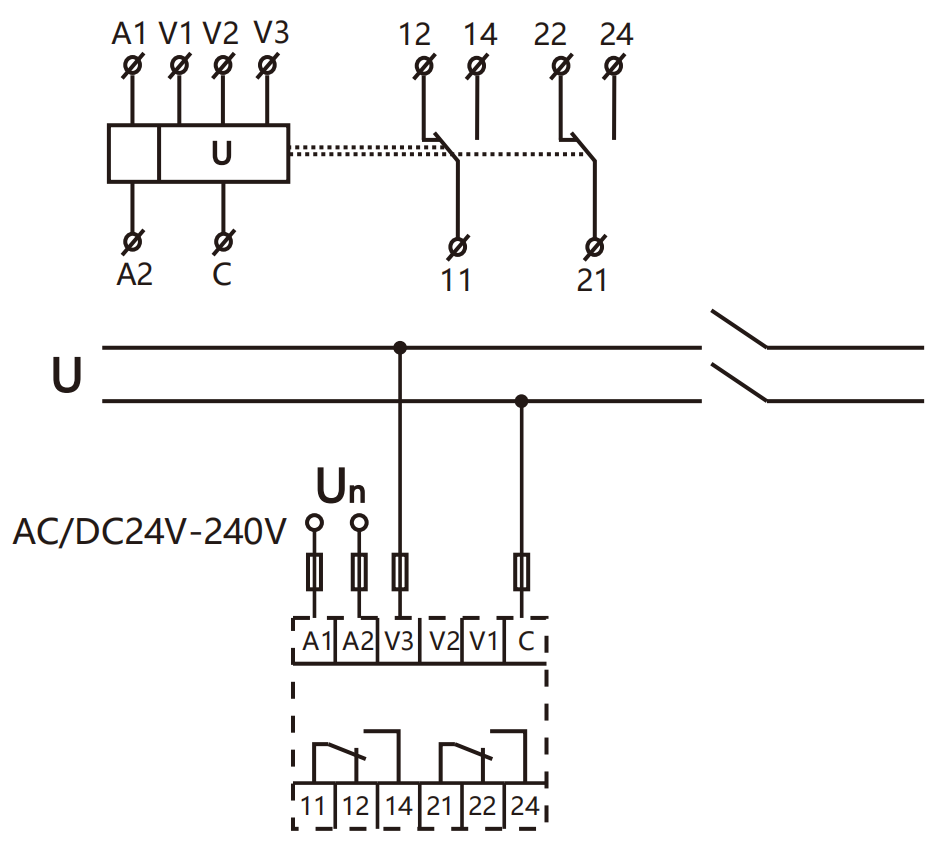 GEYA GRV8-VW1 Single Phase Isolation Monitoring Voltage Relay Electric Voltage Protector to Relay AC/DC1V-100V 50/60Hz