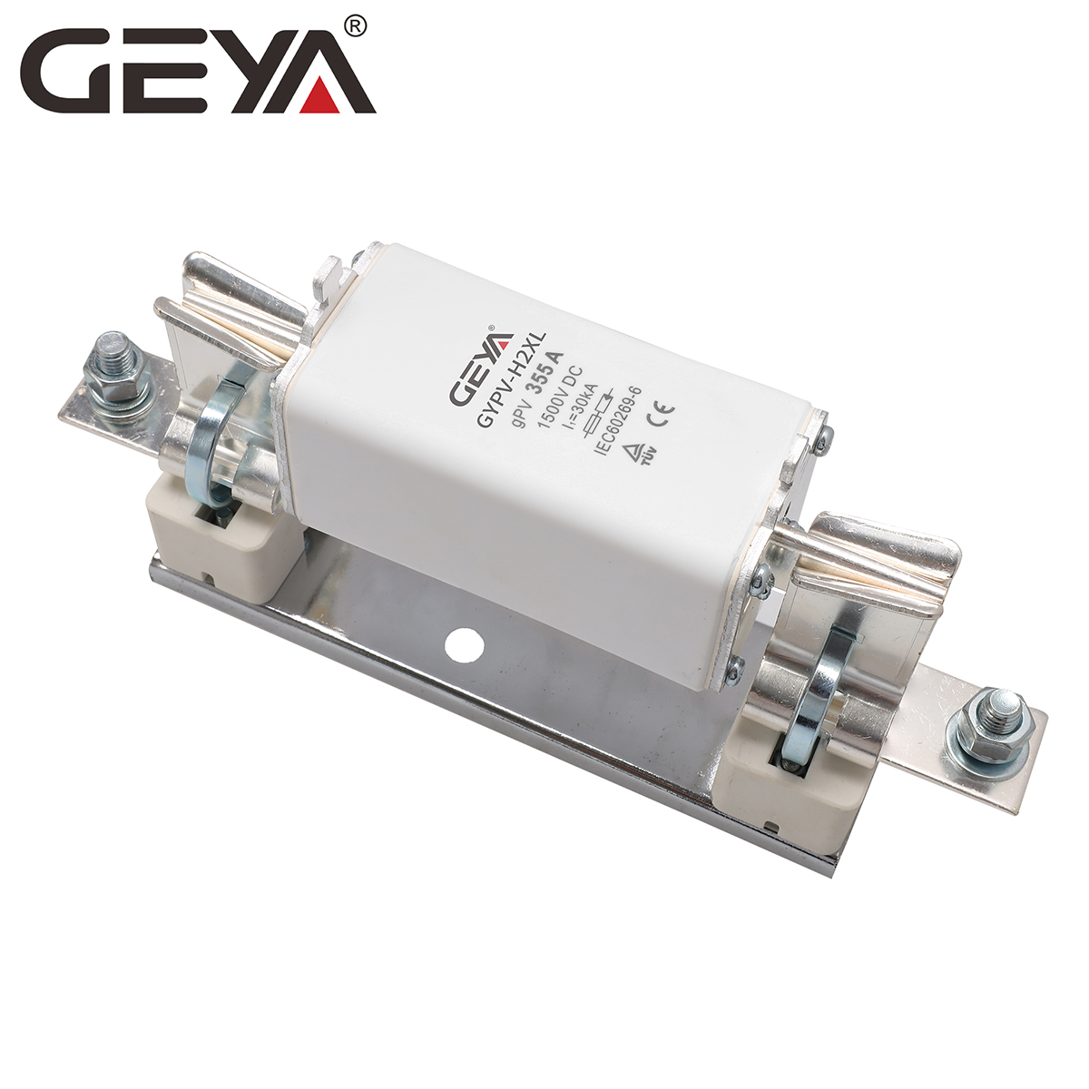 GEYA GYPV-H2XL 355A Low Voltage Electronic 1500V 80-400A Thermal square Fuse Link Ceramic DC Holder for Distribution Box PV