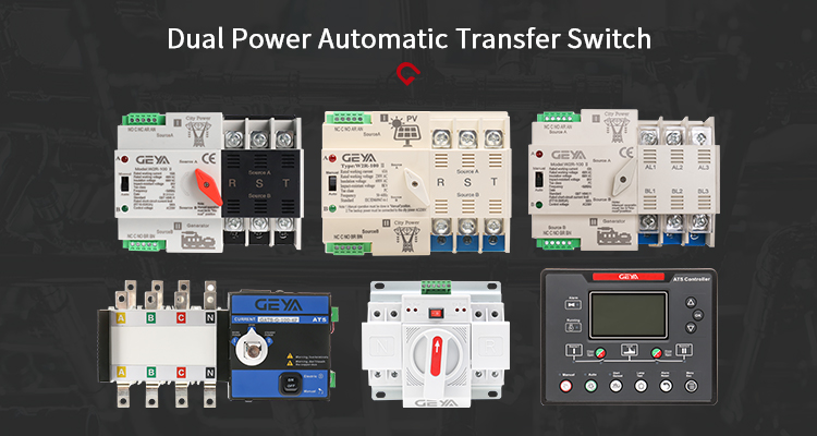 GEYA 63A Automatic Generator 2P Transfer Switch Controller Ats Dual Power Changeover Switch Solar System Device Switch
