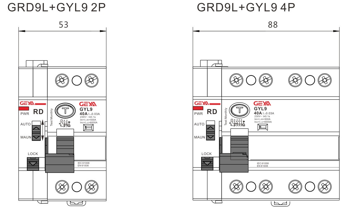 GEYA GRD9L Automatic RCCB Auto Reclosing ELCB Auto Recloser RCCB Residual Current Circuit Breaker MCB MCCB RCCB ELCB DC Reclosin