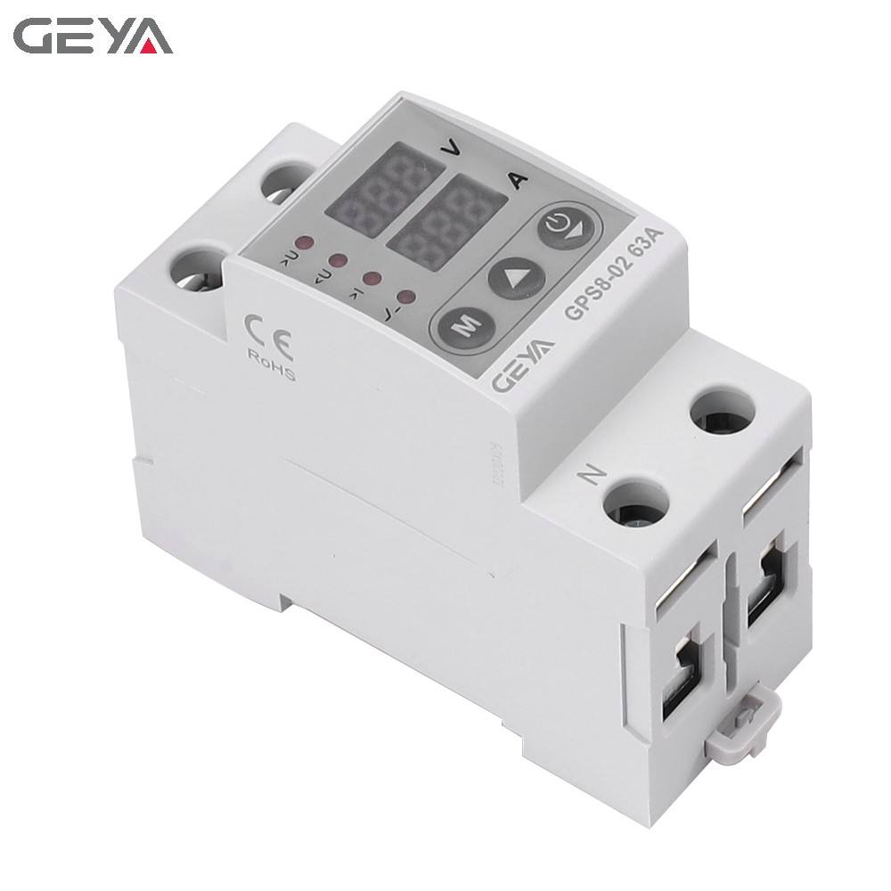 GEYA GPS8-02 80A 220VAC Overvoltage  Undervoltage Over Current Protection Digital Voltage Protector