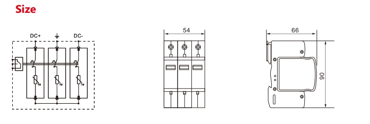 GEYA GSP9-C40-3P 40KA 3 Phase Surge Protection Device for Photovoltaic 40KA 1000V DC SPD 2P 12V 20-40KA Surge Arrester Price