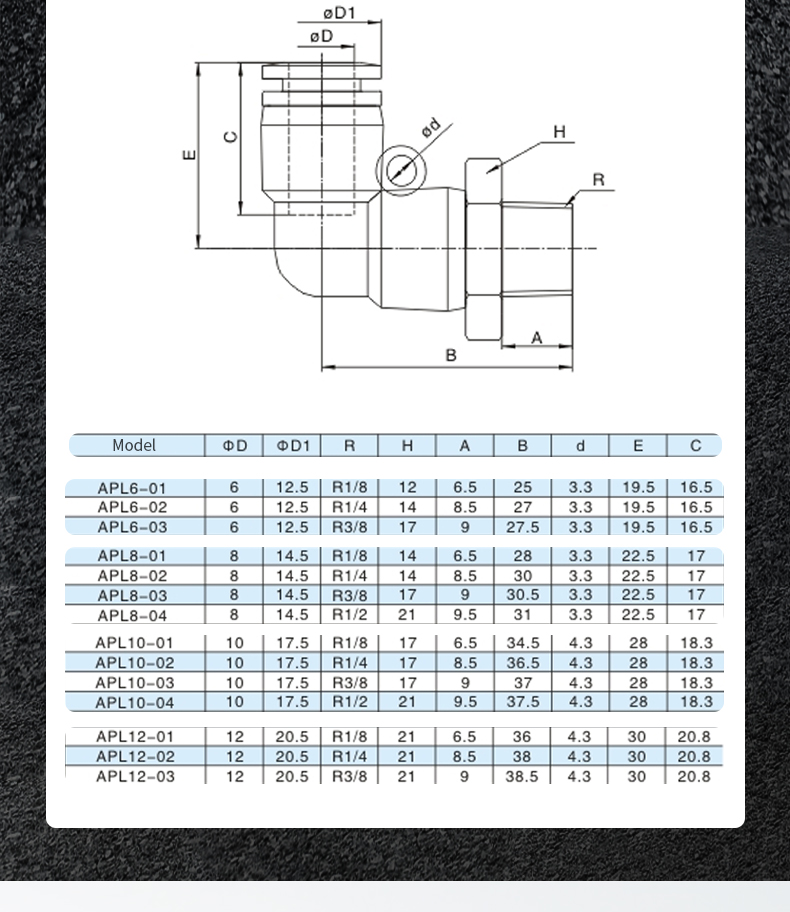 GEYA PL Pneumatic Fitting Elbow Fitting Push to Connector Air Hose Plastic Quick Connect Fitting