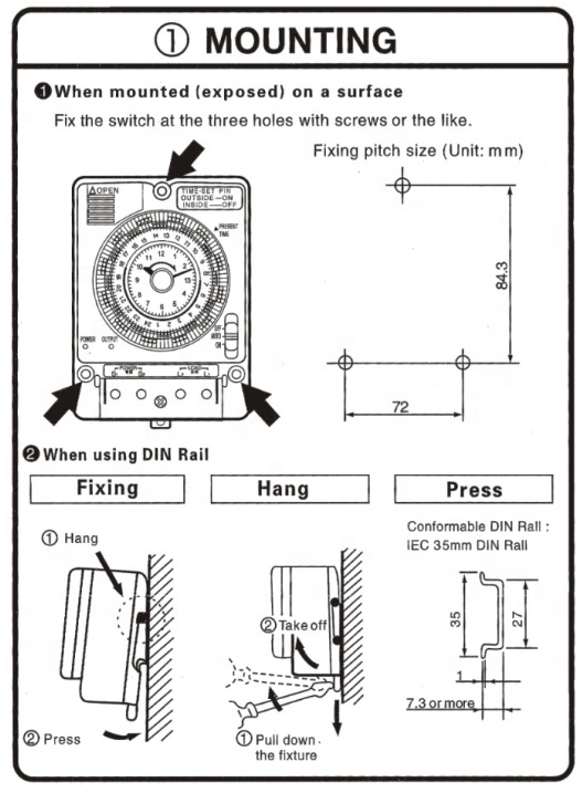 GEYA TB388 Non Power Failure 24 Hours Mechanical Timer Switch with Battery 100V-240V 15A Time Circuit Diagram