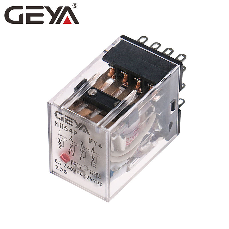 GEYA HH54P AC220V General Purpose Relay Electromagnetic Miniature Coil Relay HH54P MY3 14Pins AC 220V 5A