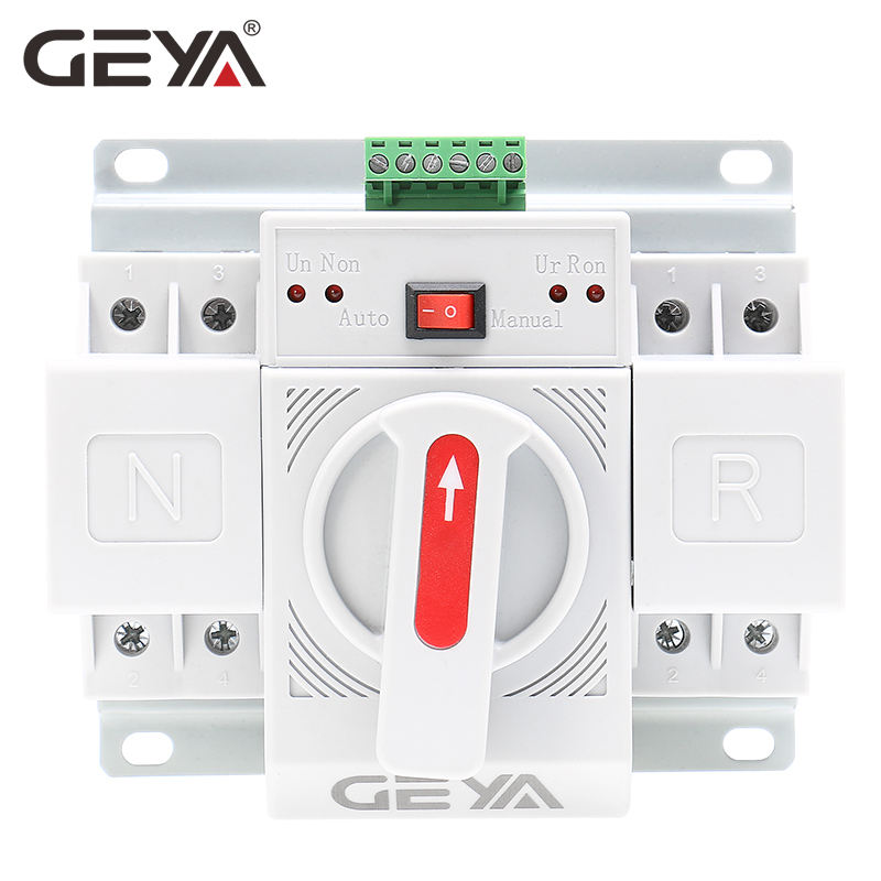 GEYA Mini Automatic Transfer Switch Dual Power Changeover Switch 2P/4P 100A ATS for Generator
