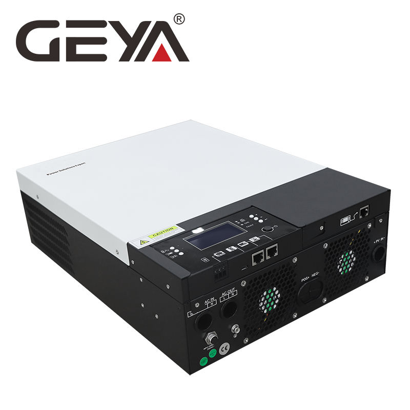 GEYA Wide PV Input Range 120-450VDC Solar Hybrid Energy Storage  3000W 5500W Pure Sine Wave Power Inverter with LCD Display